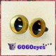 1 Pair  Hand Painted Gold on Gold TYPE II Cat Eyes Round Eyes Safety Eyes Plastic Eyes